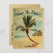 Tulum Mexico bewaart de platenpalmboom op de datu Aankondigingskaart (Voorkant / Achterkant)