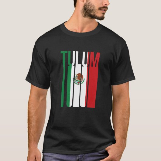 Tulum Mexico Cancun Mexicaanse vlag Reort Beach T-shirt (Voorkant)