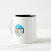 Tulum Mexico Great Gift Idea Tweekleurige Koffiemok (Voorkant links)
