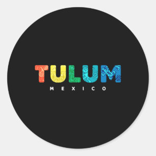 Tulum Mexico Kleurrijk Mayan Stam Souvenir Jongens Ronde Sticker