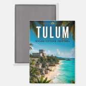 🌴 Tulum Mexico Kustontsnapping Magneet (Voorkant / Achterkant)