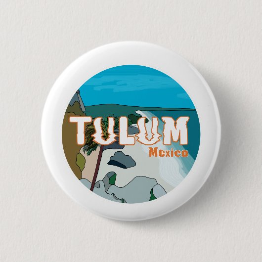 Tulum Mexico Leuk Cadeau Idee Ronde Button 5,7 Cm (Voorkant)