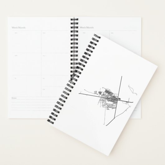 Tulum Mexico Map Black Line Modern Planner (Display)