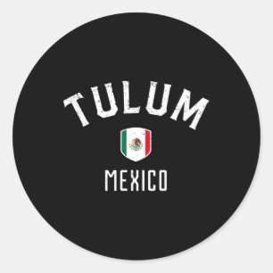 Tulum Mexico - Mexicaanse Vlag Tulum T-shirt Ronde Sticker