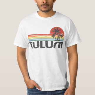 Tulum Mexico - Mexican Beach Retro Sunset T-shirt