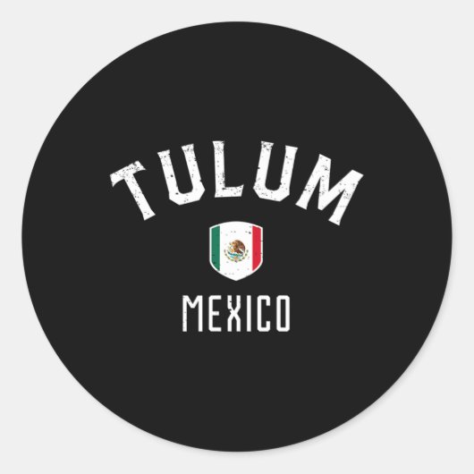 Tulum Mexico - Mexican Flag Tulum Tee  Ronde Sticker (Voorkant)