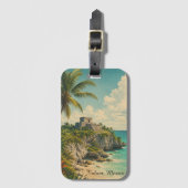 Tulum Mexico Oudheid Bagagelabel (Voorkant (verticaal))