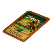Tulum Mexico Palm Tree Vintage Travel Souvenir Magneet (Linkerzijde)