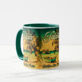 Tulum Mexico Palm Tree Vintage Travel Souvenir Mok (Voorkant links)