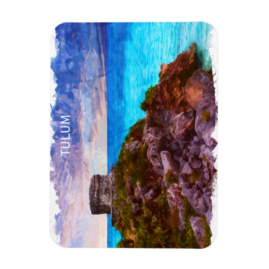 Tulum Mexico Panorama Uitzicht Magneet (Verticaal)