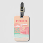 Tulum, Mexico, Reiskunst Bagagelabel (Voorkant (verticaal))
