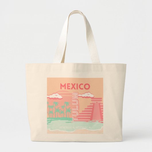 Tulum, Mexico, Reiskunst Grote Tote Bag (Voorkant)