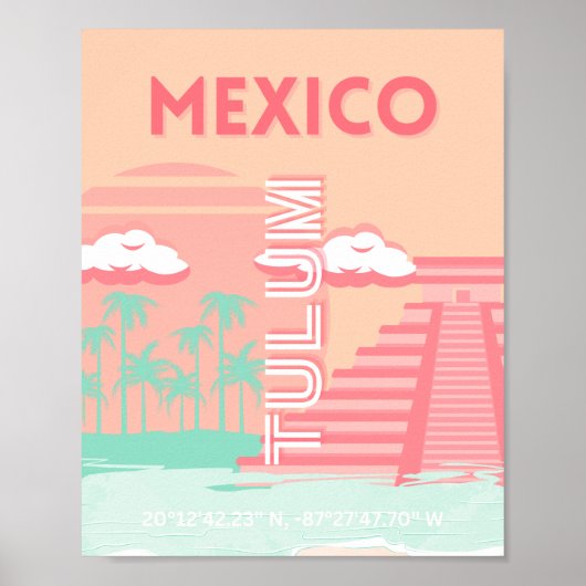 Tulum, Mexico, Reiskunst Poster (Voorkant)