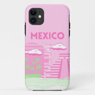Tulum, Mexico, Reiskunst, Preppy Art, Roze Case-Mate iPhone Case