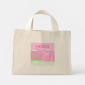 Tulum, Mexico, Reiskunst, Preppy Art, Roze Mini Tote Bag (Achterkant)