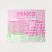 Tulum, Mexico, Reiskunst, Preppy Art, Roze Wandkleed (Voorkant (horizontaal))