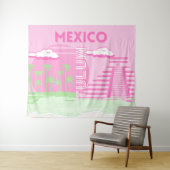 Tulum, Mexico, Reiskunst, Preppy Art, Roze Wandkleed (In Situ (horizontaal))