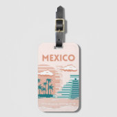 Tulum, Mexico, Reiskunst, Retro Bagagelabel (Voorkant (verticaal))