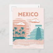 Tulum, Mexico, Reiskunst, Retro Feestdagenkaart (Voorkant / Achterkant)