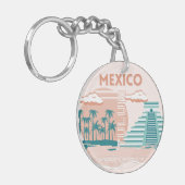 Tulum, Mexico, Reiskunst, Retro Sleutelhanger (Voorkant Links)