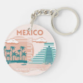 Tulum, Mexico, Reiskunst, Retro Sleutelhanger (Achterkant)