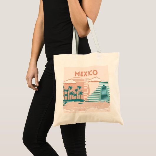 Tulum, Mexico, Reiskunst, Retro Tote Bag (Voorkant (product))