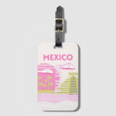 Tulum, Mexico, Reiskunst, Roze Bagagelabel (Voorkant (verticaal))