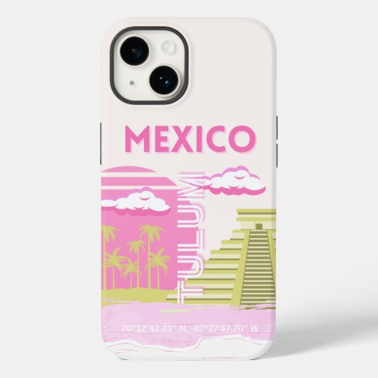 Tulum, Mexico, Reiskunst, Roze Case-Mate iPhone Case (Achterkant)