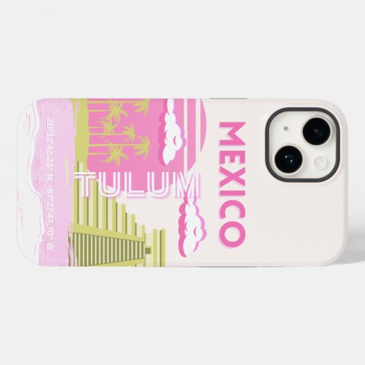 Tulum, Mexico, Reiskunst, Roze Case-Mate iPhone Case (Achterkant (horizontaal))