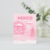 Tulum, Mexico, Reiskunst, Roze Kunst Briefkaart (Staand voorkant)