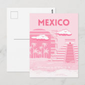 Tulum, Mexico, Reiskunst, Roze Kunst Briefkaart (Voorkant / Achterkant)