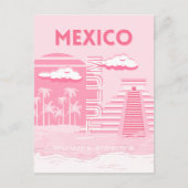 Tulum, Mexico, Reiskunst, Roze Kunst Briefkaart (Voorkant)