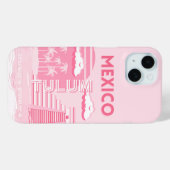 Tulum, Mexico, Reiskunst, Roze Kunst Case-Mate iPhone Case (Achterkant (horizontaal))