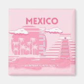 Tulum, Mexico, Reiskunst, Roze Kunst Magneet (Voorkant)