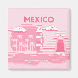 Tulum, Mexico, Reiskunst, Roze Kunst Magneet