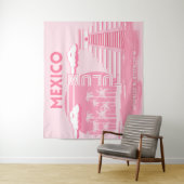 Tulum, Mexico, Reiskunst, Roze Kunst Wandkleed (In situ)