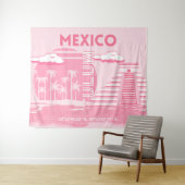 Tulum, Mexico, Reiskunst, Roze Kunst Wandkleed (In Situ (horizontaal))