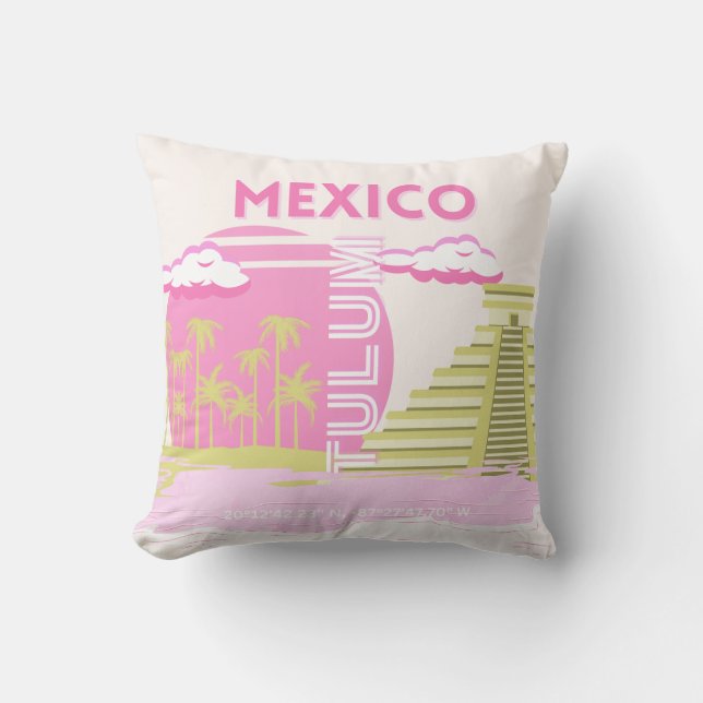 Tulum, Mexico, Reiskunst, Roze Kussen (Voorkant)