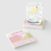 Tulum, Mexico, Reiskunst, Roze Stenen Onderzetter (Zijkant)