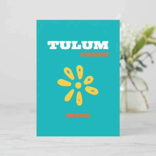 Tulum, Mexico, Reiskunst, Turquoise Bedankkaart (Staand voorkant)