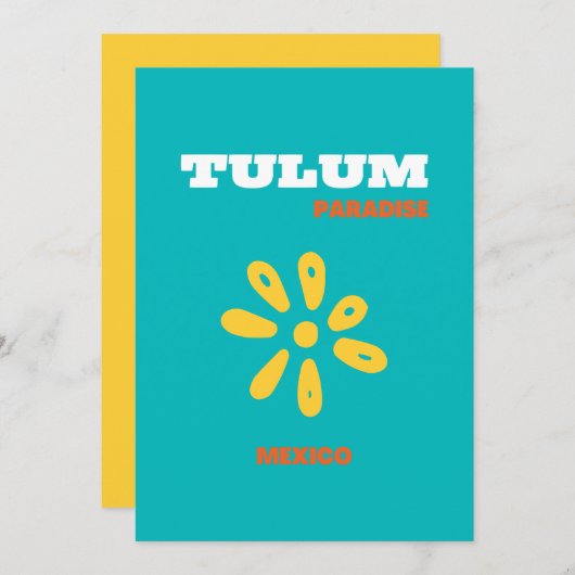 Tulum, Mexico, Reiskunst, Turquoise Bedankkaart (Voorkant / Achterkant)