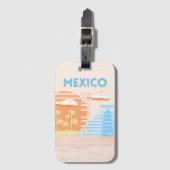 Tulum, Mexico, Reiskunst, Zomerstrand Bagagelabel (Voorkant (verticaal))