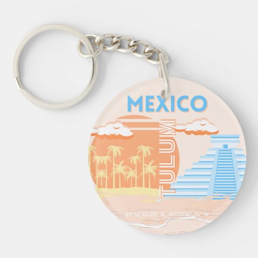 Tulum, Mexico, Reiskunst, Zomerstrand Sleutelhanger (Voorkant)