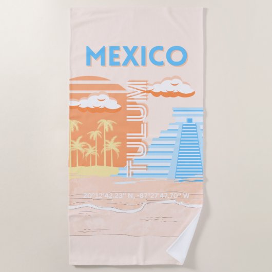 Tulum, Mexico, Reiskunst, Zomerstrand Strandlaken (Voorkant)
