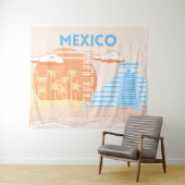 Tulum, Mexico, Reiskunst, Zomerstrand Wandkleed (In Situ (horizontaal))