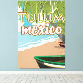 Tulum, mexico-reisposter canvas afdruk (Insitu (Houten vloer))