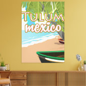 Tulum, mexico-reisposter canvas afdruk (Insitu (Woonkamer))