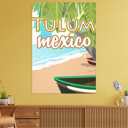 Tulum, mexico-reisposter canvas afdruk (Insitu (Woonkamer))