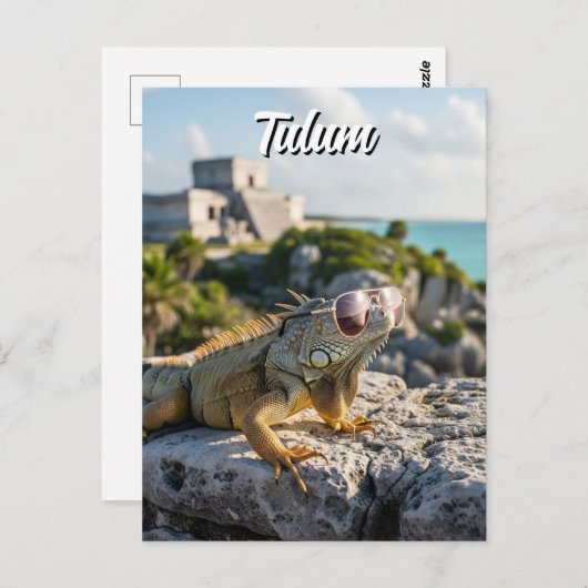 Tulum Mexico Reizen Iguana Briefkaart (Voorkant / Achterkant)