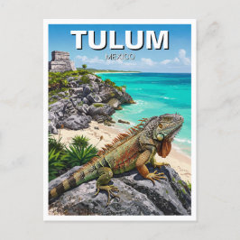 Tulum Mexico Reizen Iguana Briefkaart